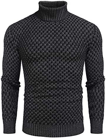 Coofandy Mens Slim Fit Turtleneck Long Sleeve Cowl Neck Knitted Pullover  Sweaters